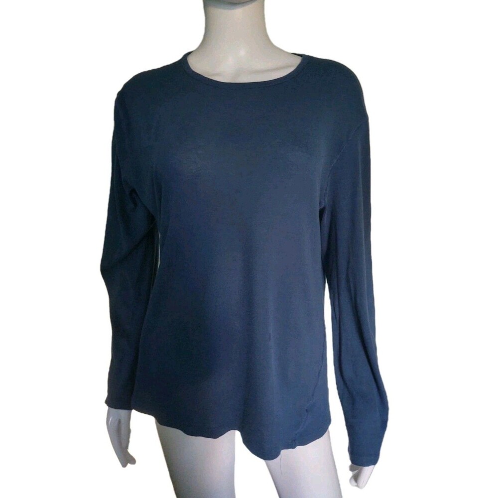 Calvin Klein Garment Dye Blue Long Sleeve Crewneck Size Medium Cotton Pullover